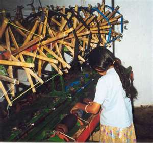 Young Girl Making Textiles